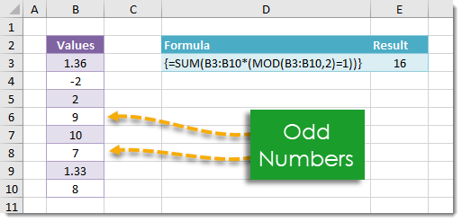 How To Sum All Odd Numbers In A Range How To Excel