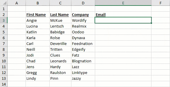 microsoft excel fill column with formula