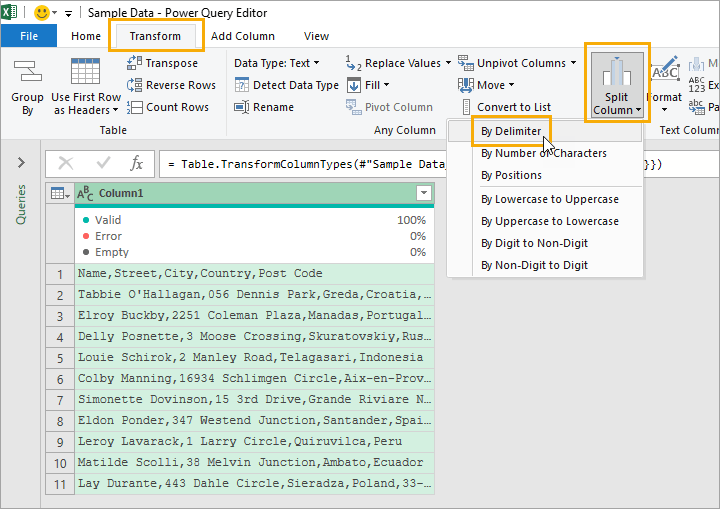 Split Text By Delimiter Formula Excel