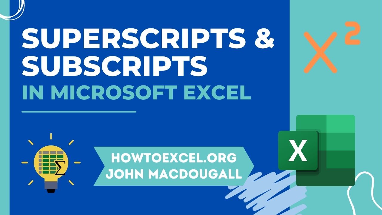 how to do subscripts excel