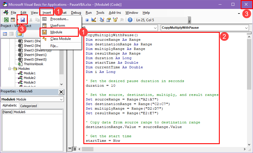 Create VBA script for loop function