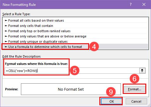 New formatting rule