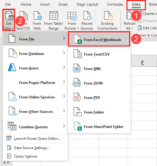 Pull data using Power Query