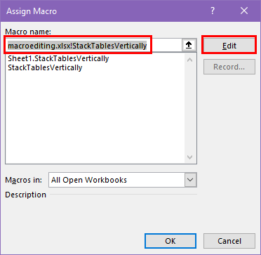 Editing a form control macro