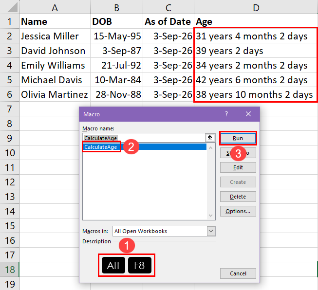 How to run a VBA macro