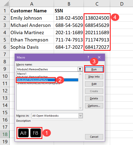 Running a VBA macro