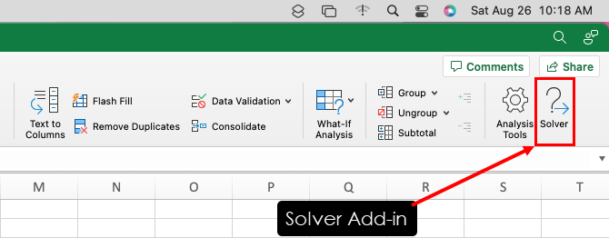 Solver add-in on Mac