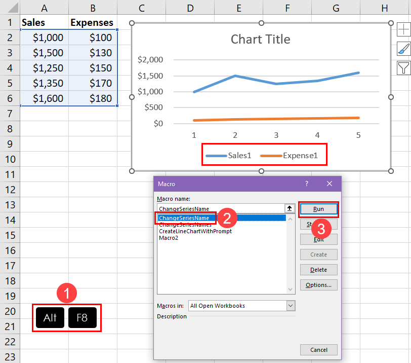 Change series name in chart using VBA