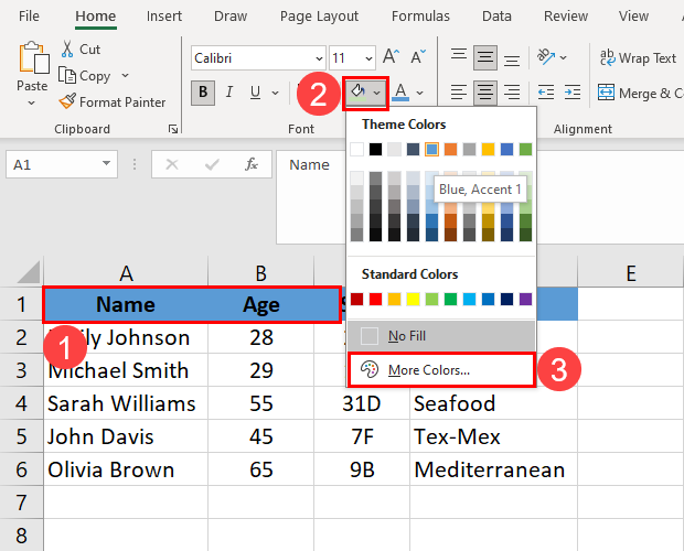 Coloring a selected range from Fill Color