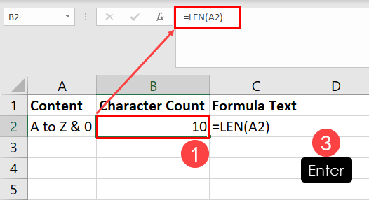 Counting characters of one cell