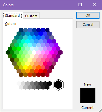 Excel standard color wheel