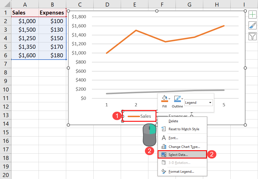 Get select data context menu