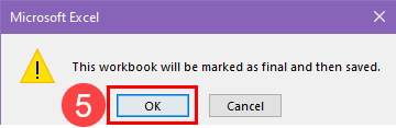 Mark as final confirmation dialog box