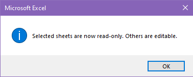 Read only confirmation dialog box