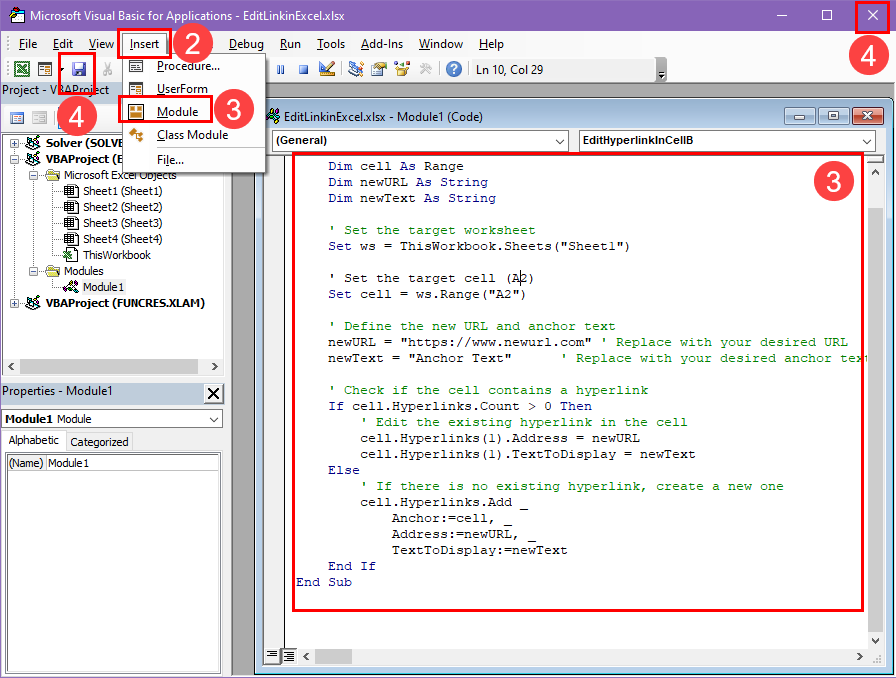 A VBA script to edit destination and anchor text