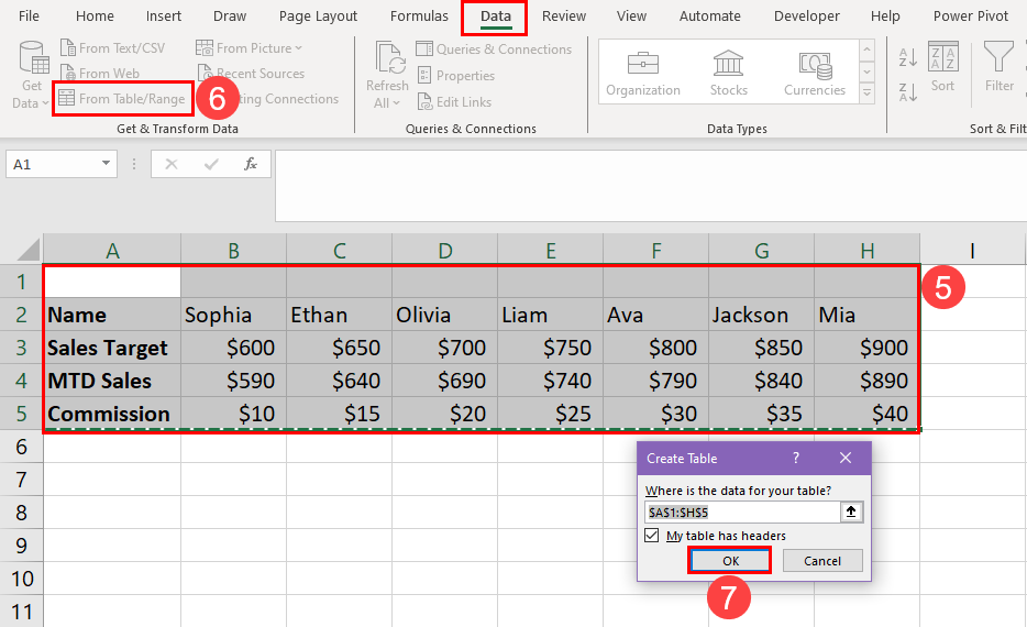Create Table