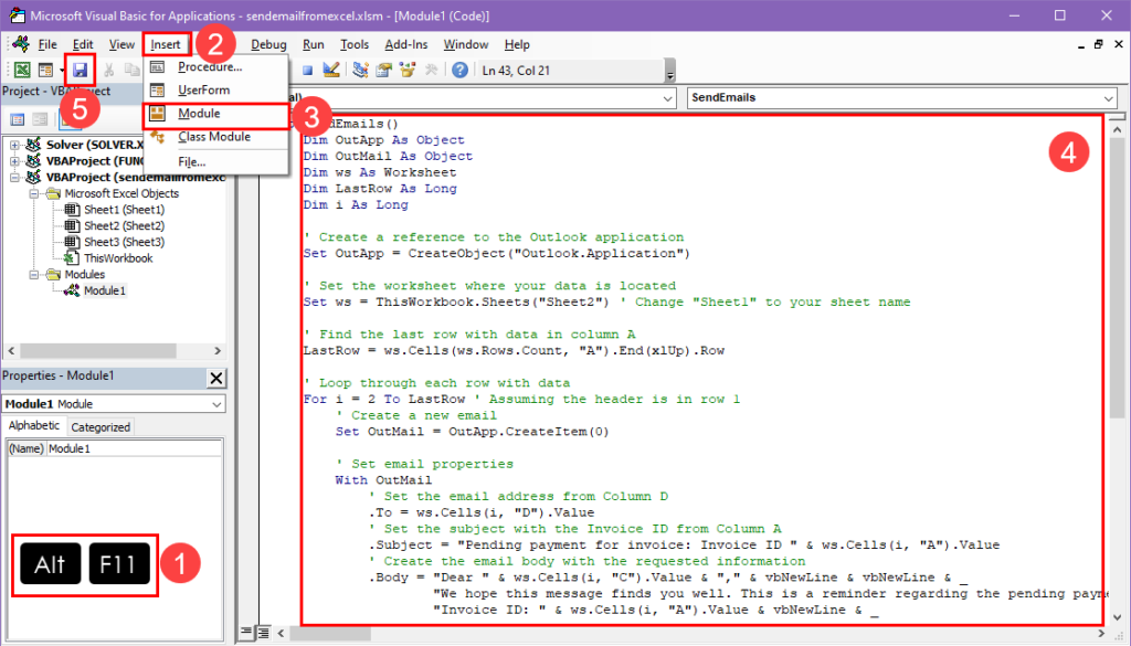 Create a VBA code