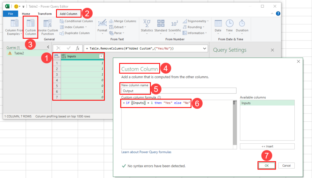 Creating a custom column with formula in Power Query