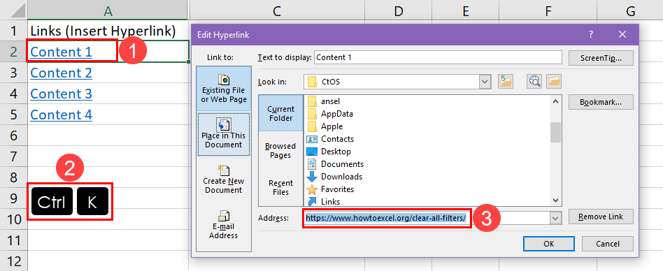 Edit link from Edit Hyperlink tool