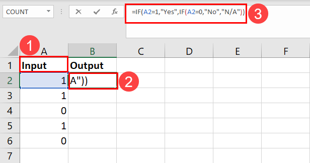 Entering an IF function in a cell