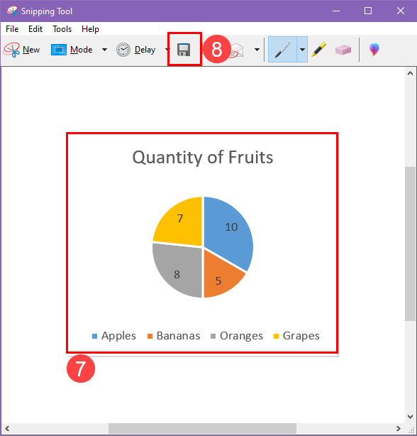 截图工具上的 Excel 图表图像