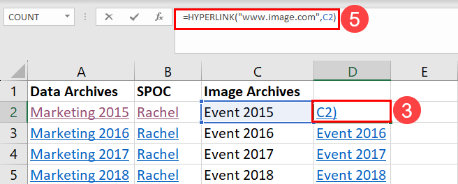 Locate and activate hyperlink cell