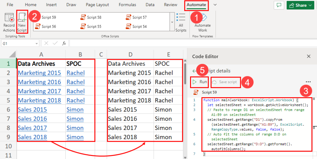 Remove hyperlink using Office scripts