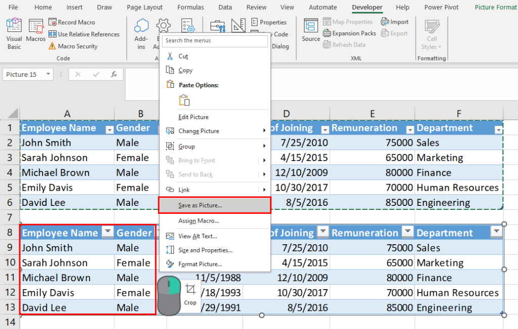 Save as picture after VBA