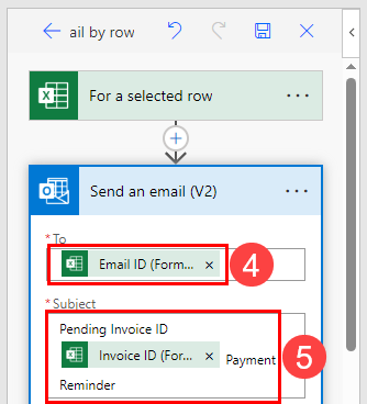 To and Subject line