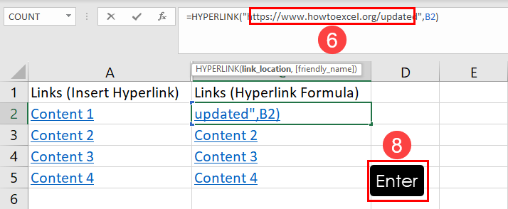 Updated a URL in Hyperlink formula