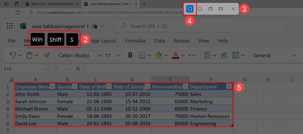 Using Windows Snipping Tool