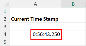 A time stamp with millisecond field