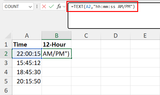 Entering a formula