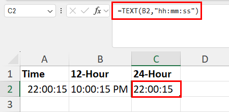 Formatting 12 hour time to 24 hour format