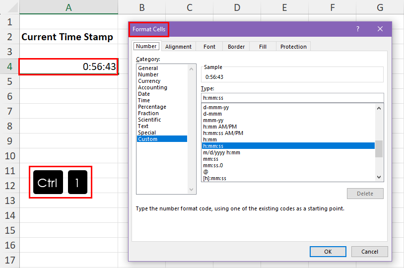 Launching Format Cells