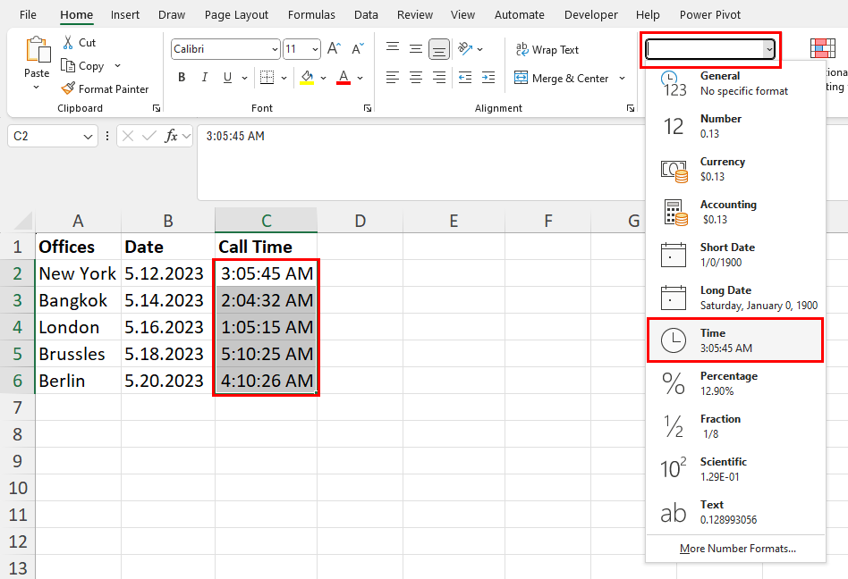 Number group drop down
