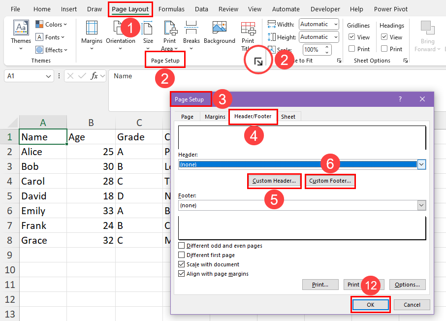 Page Setup dialog box