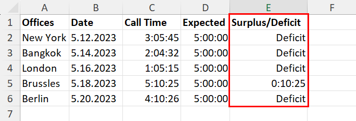 Subtracting a bigger time from a smaller time