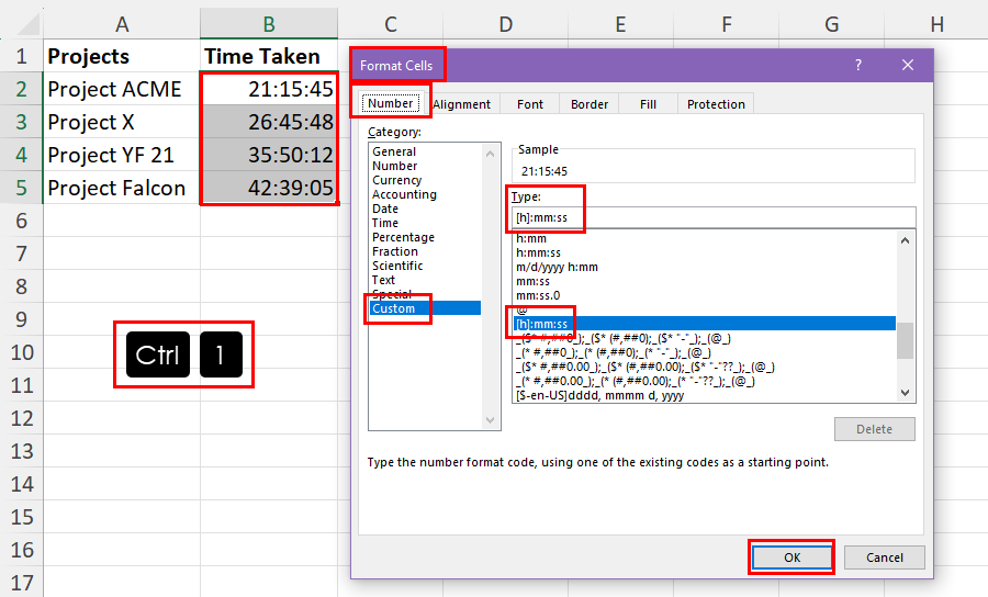 Using elapsed time formatting