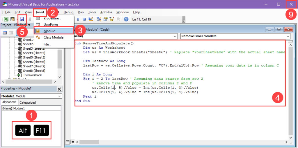 CReating a visual basic macro