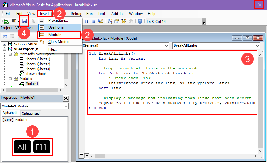 Creating and saving a vba script