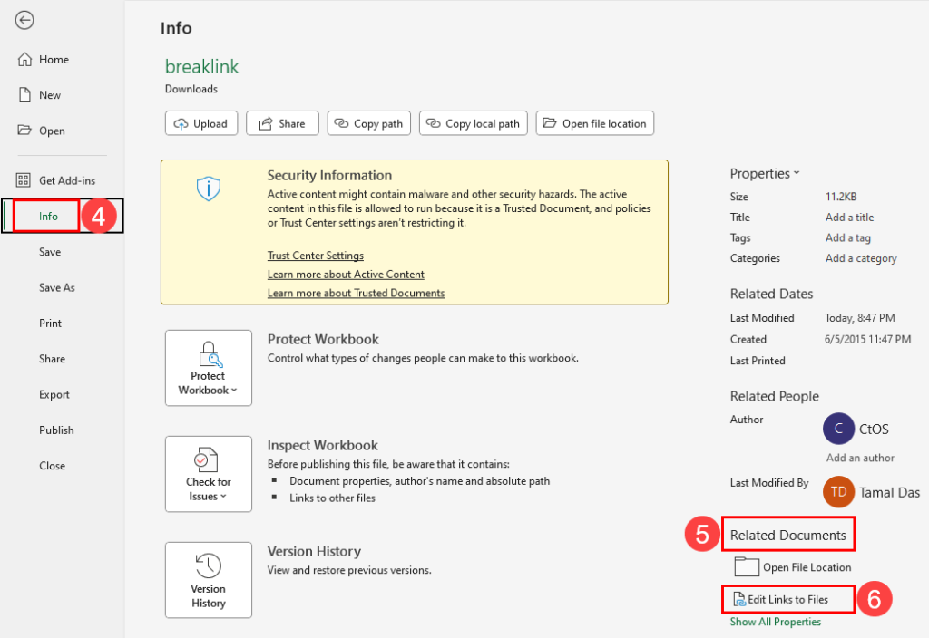 Edit Links to Files