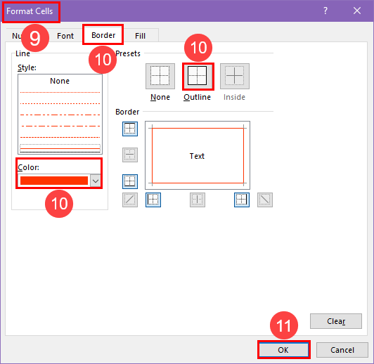 Format Cells