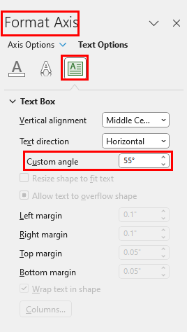 Format axis custom angle
