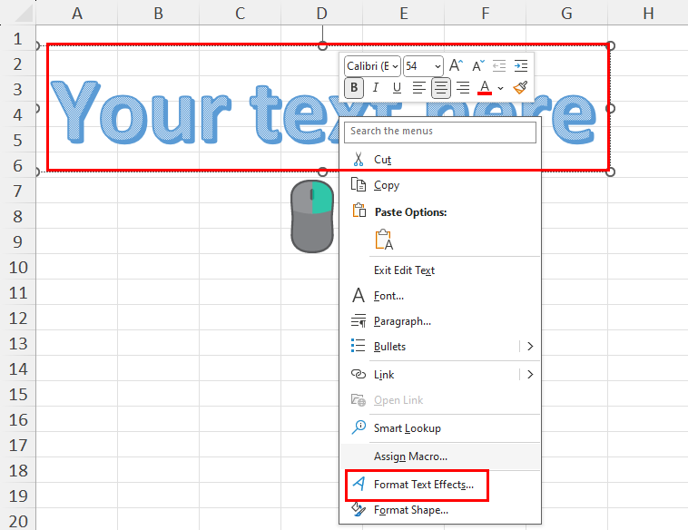 Format text effects