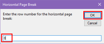 Horizontal page break