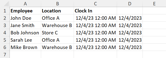 Result of single column script