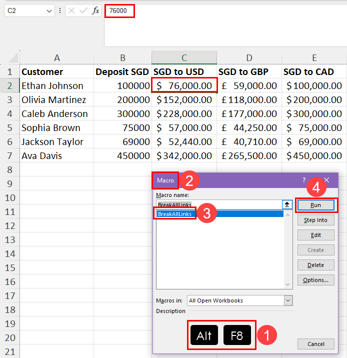 Running a macro