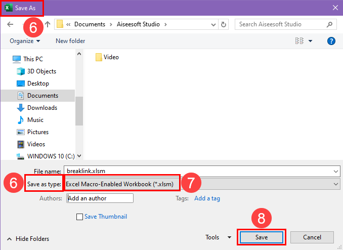 Saving XLSM file