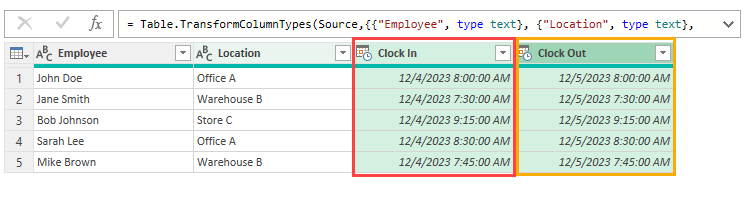 Select columns in Power Query
